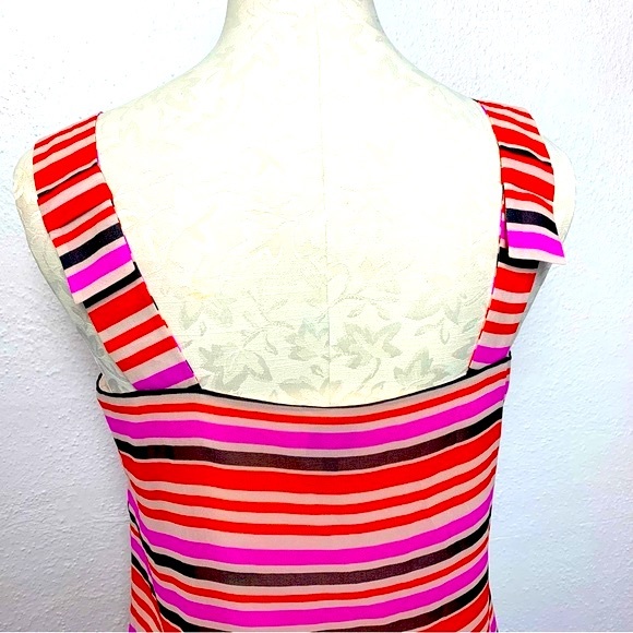 Cabi Striped Cami Tank Top Style # 3448 London Calling Banded Mod Red Tan Size S - Picture 8 of 15